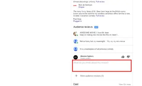 Google; Audience reviews
