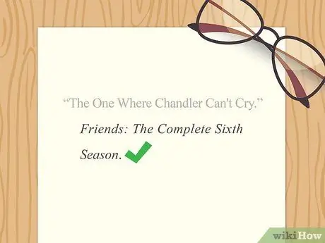 Процитируйте серию сериала, шаг 2 Процитируйте серию сериала, шаг 2