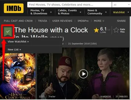 Добавьте элемент в свой список наблюдения на IMDb Method 3 Step 5