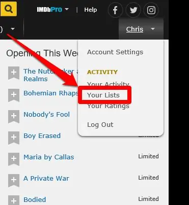 Создайте собственный список в IMDb Method 2 Step 2