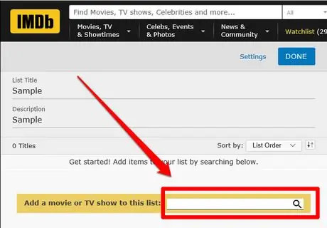 Создайте собственный список в IMDb Method 2 Step 8