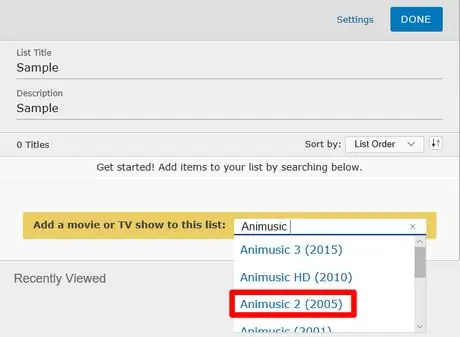Создайте собственный список в IMDb Method 2 Step 9