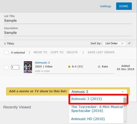 Создайте собственный список в IMDb Method 2 Step 10