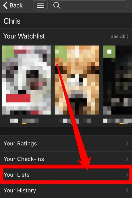 Создайте собственный список в IMDb Method 1 Step 2