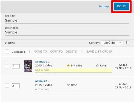 Создайте собственный список в IMDb Method 2 Step 11