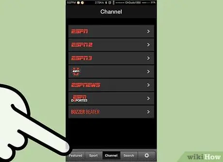 Смотрите ESPN в прямом эфире на устройстве Android Шаг 3 Пункт 1