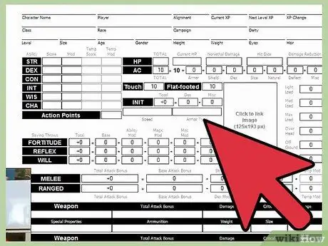 Заполните лист персонажа для Dungeons and Dragons 3.5 Шаг 1