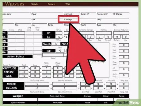 Заполните лист персонажа для Dungeons and Dragons 3.5 Шаг 10