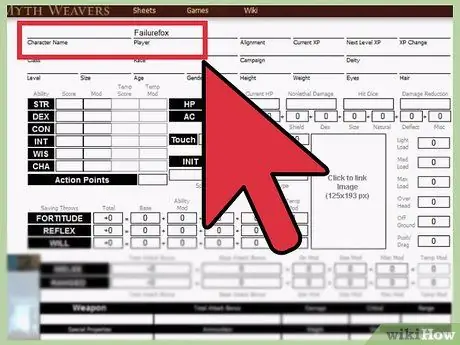 Заполните лист персонажа для Dungeons and Dragons 3.5 Шаг 2