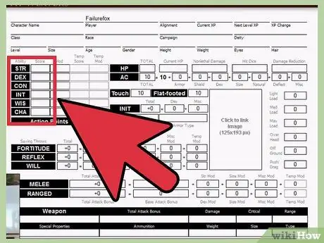 Заполните лист персонажа для Dungeons and Dragons 3.5 Шаг 3