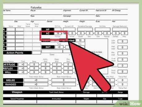 Заполните лист персонажа для Dungeons and Dragons 3.5 Шаг 5