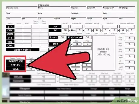 Заполните лист персонажа для Dungeons and Dragons 3.5 Шаг 6