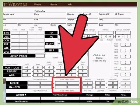 Заполните лист персонажа для Dungeons and Dragons 3.5 Шаг 7