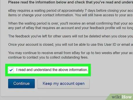 Удаление учетной записи eBay Шаг 11 Удаление учетной записи eBay Шаг 11
