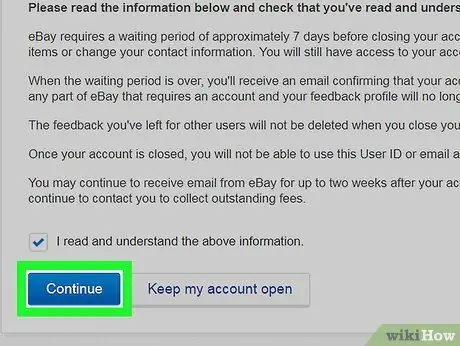 Удаление учетной записи eBay Шаг 12 Удаление учетной записи eBay Шаг 12