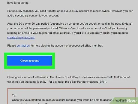 Удаление учетной записи eBay Шаг 6 Удаление учетной записи eBay Шаг 6
