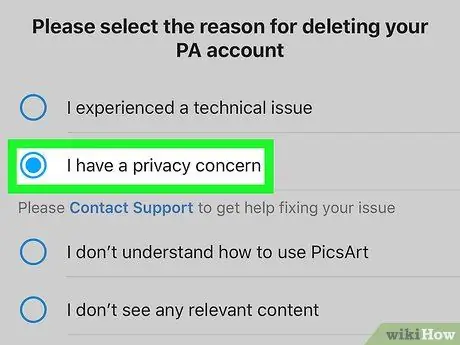 Удаление учетной записи PicsArt Шаг 5 Удаление учетной записи PicsArt Шаг 5