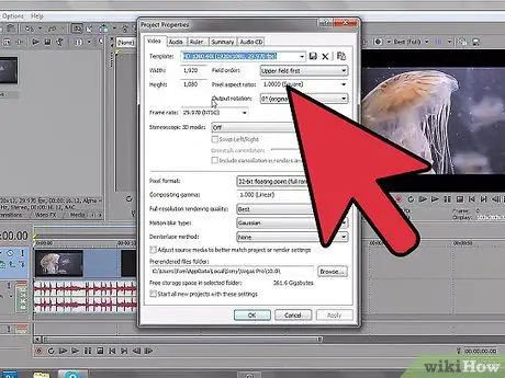 Рендеринг видео в HD с Sony Vegas Шаг 3