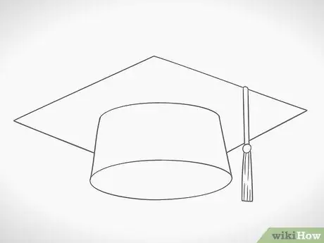 Нарисуйте выпускной колпак. Шаг 14