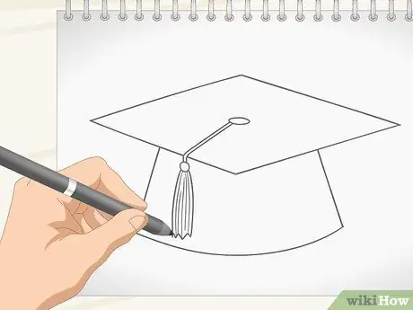 Нарисуйте выпускной колпак. Шаг 6
