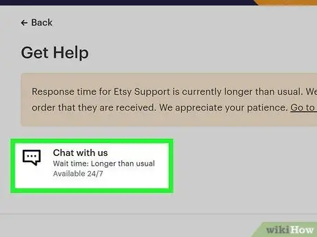 Обратитесь в службу поддержки Etsy Шаг 7