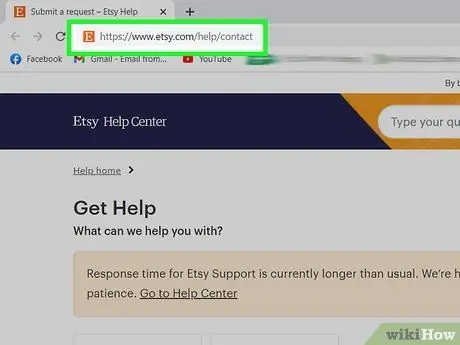 Обратитесь в службу поддержки Etsy Шаг 1