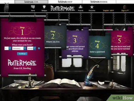 Присоединяйтесь к Pottermore Step 3
