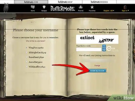 Присоединяйтесь к Pottermore Step 4