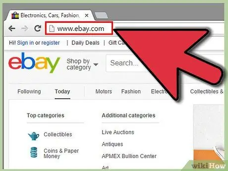 Откройте счет на eBay Шаг 1