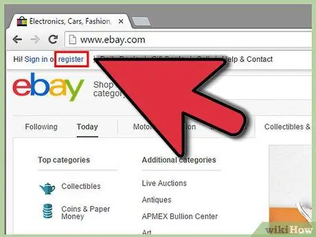 Откройте счет на eBay Шаг 2