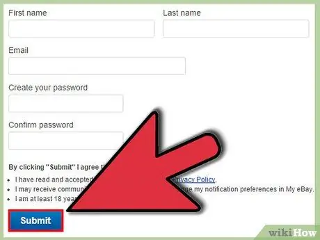 Откройте счет на eBay Шаг 4