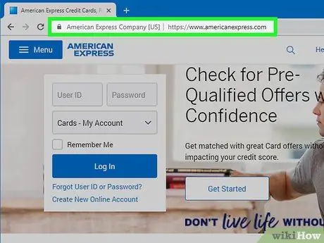 Использование подарочной карты American Express Шаг 1