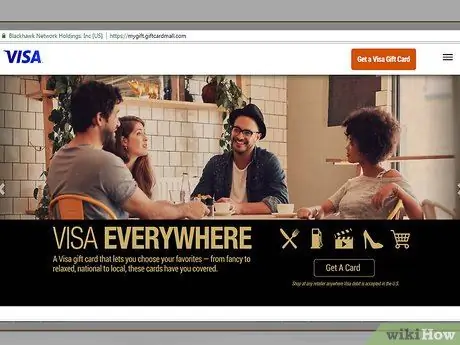 Проверьте баланс подарочной карты Visa Шаг 1