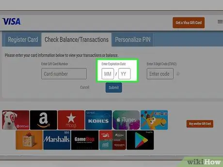 Проверьте баланс подарочной карты Visa Шаг 4