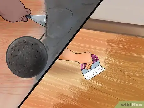 Удаление клея с деревянного пола Шаг 2