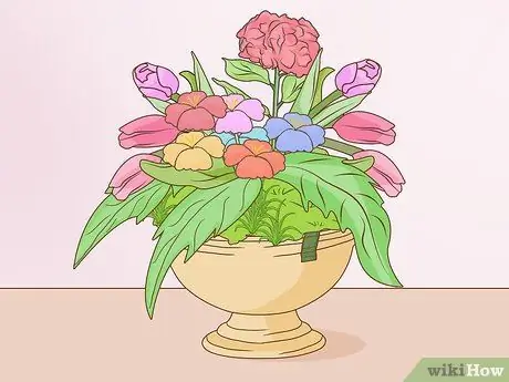 Расставить шелковые цветы Шаг 12