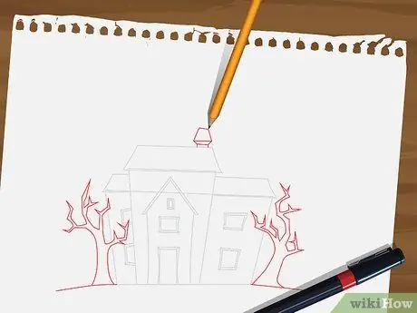 Рисуем дом с привидениями. Шаг 5