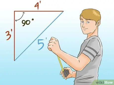 Используйте правило 3 4 5 для создания квадратных углов Шаг 4