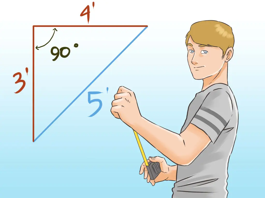Как использовать правило 3 4 5 для создания квадратных углов: 4 шага
