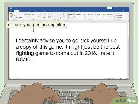 Напишите обзор видеоигры, шаг 9