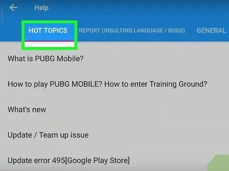 Обратитесь в службу поддержки клиентов Pubg Mobile Шаг 3