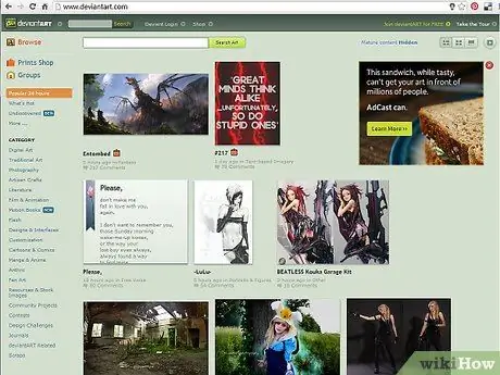 Присоединяйтесь к Deviantart Шаг 1