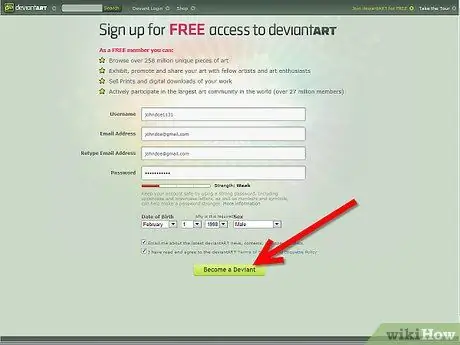 Присоединяйтесь к Deviantart Step 3