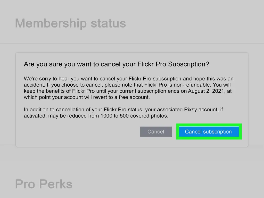 Как отменить Flickr Pro (руководства для веб-сайтов и мобильных приложений)
