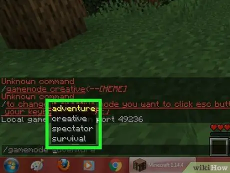 Измените свой игровой режим в Minecraft, шаг 5