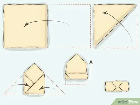 Рулонные полотенца для хранения Шаг 2