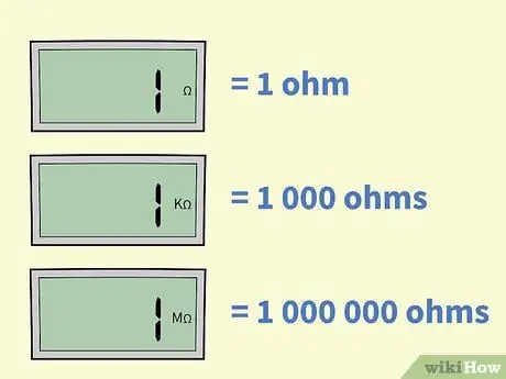 Считайте показания цифрового омметра, шаг 1