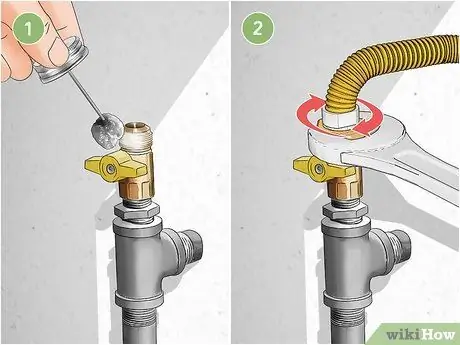 Подключите газовую плиту Шаг 10