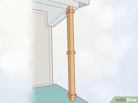 Оберните столбы крыльца деревом Шаг 4