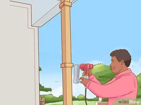 Оберните столбы крыльца деревом Step 5